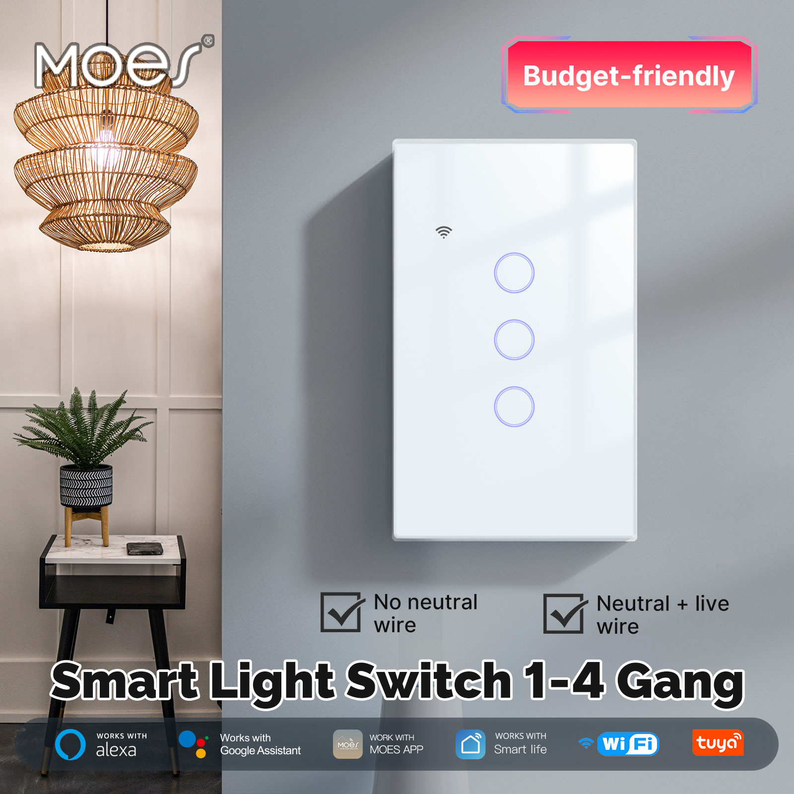 Smart Home Web - MOES Tuya WiFi Smart Light Switch