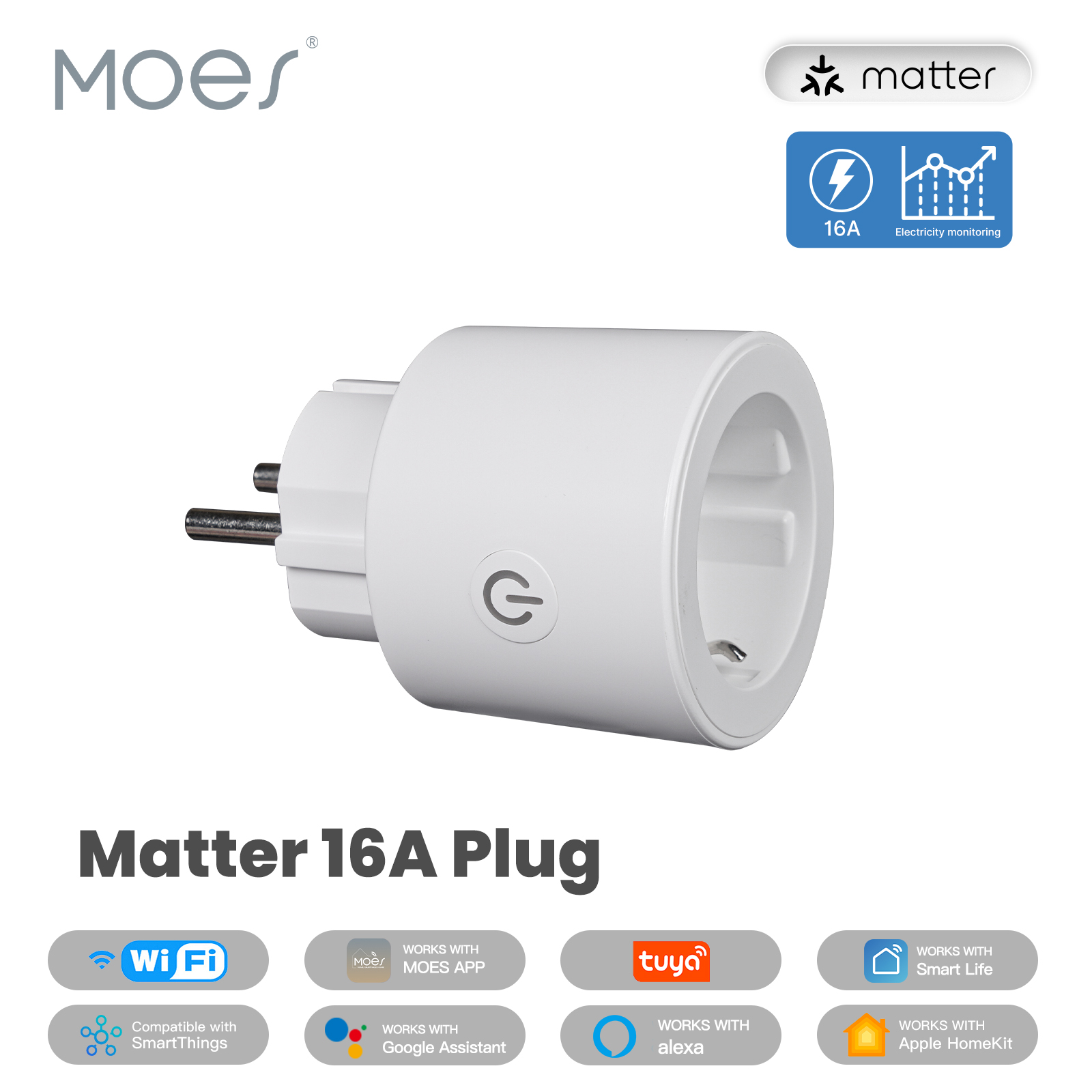 Smart Home Tablet - MOES Smart EU/US/UK Plug Matter WiFi