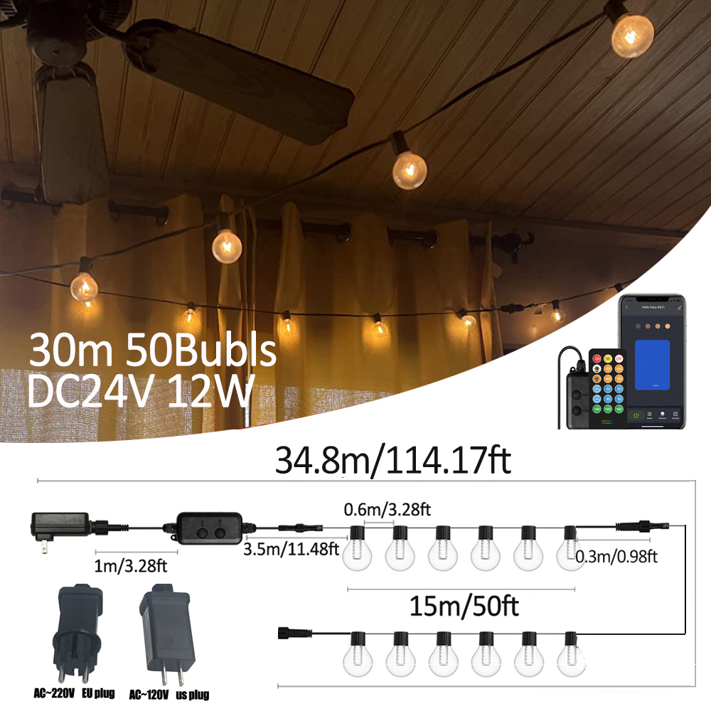 Voice Control Light Bulb - G40 Smart Outdoor DIY LED String