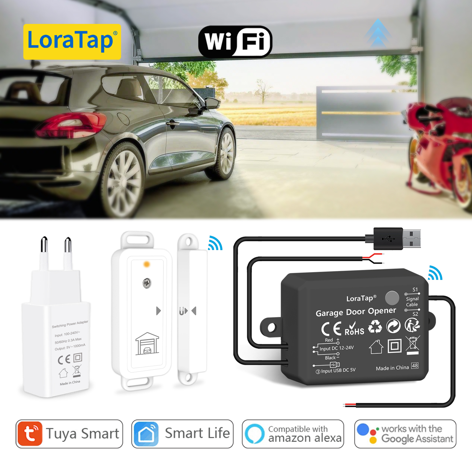 Smart Garage Door Opener - LoraTap Tuya Smart Life Garage Door