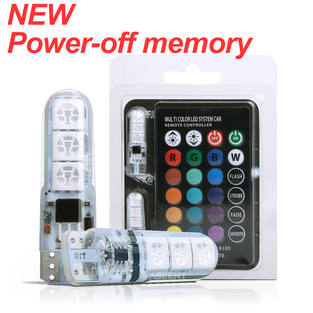 Voice Control Light Bulb - 1set Memory Function T10 W5w RGB