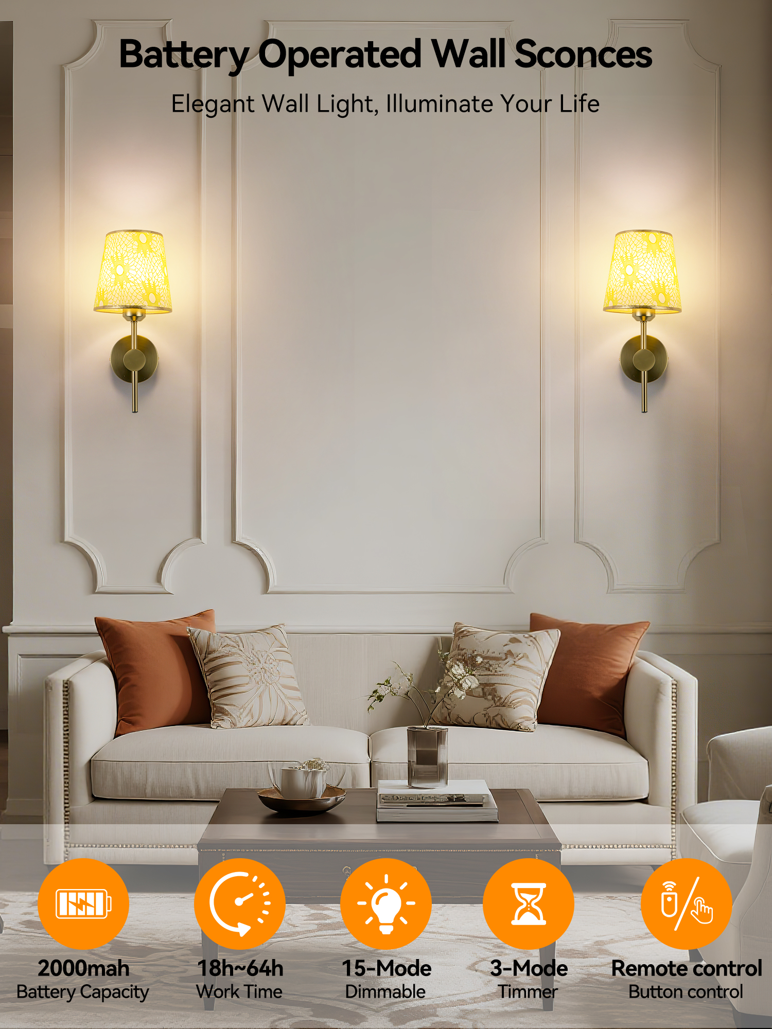 Battery-Powered Wall Light, Re - Voice Control Light Bulb recension och pris