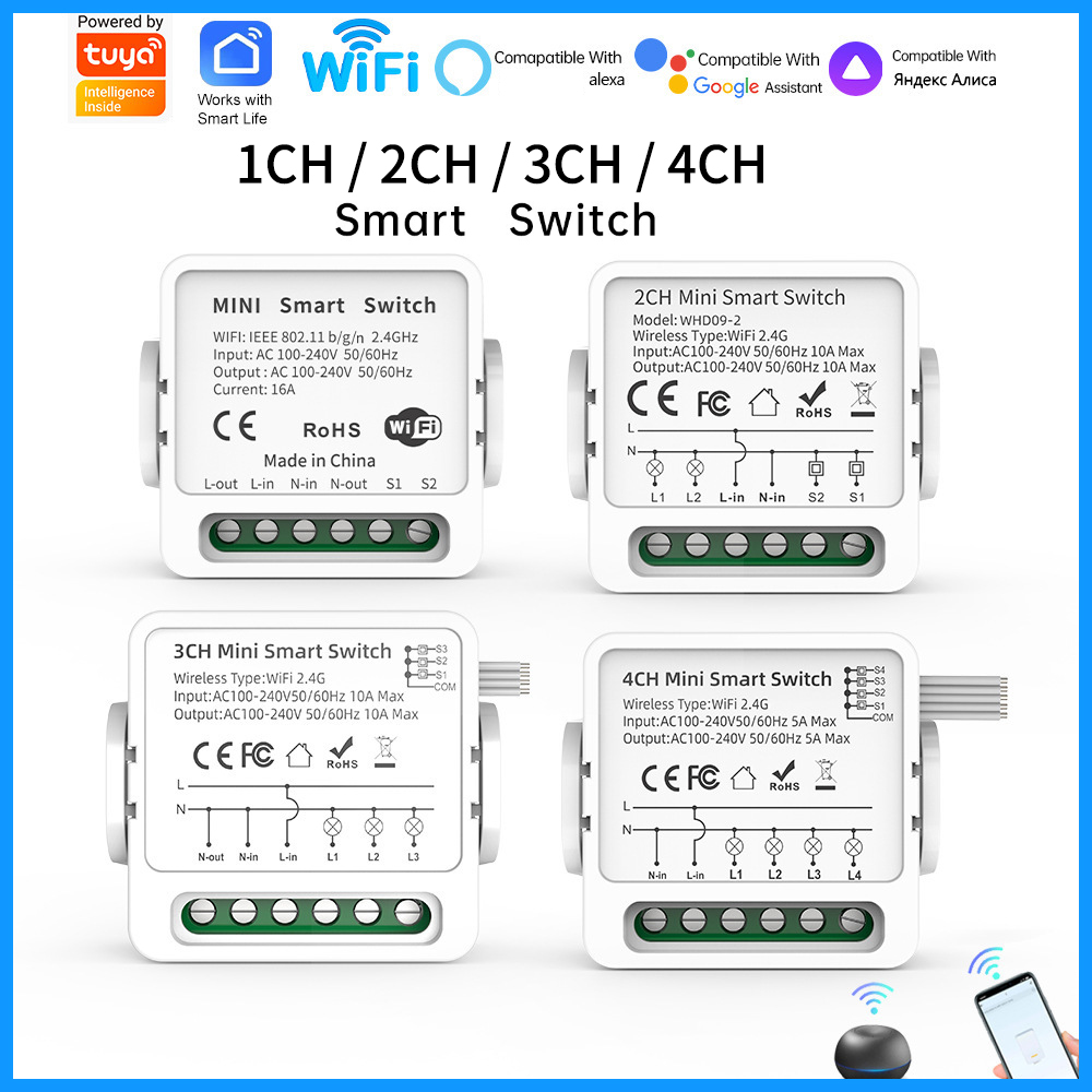 Tuya WiFi Smart Switch 1/2/3/4 - Smart Home Web recension och pris