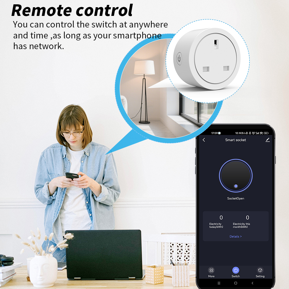 WiFi Smart Socket 16A UK plug  - Smart Home Or Smart Home recension och pris