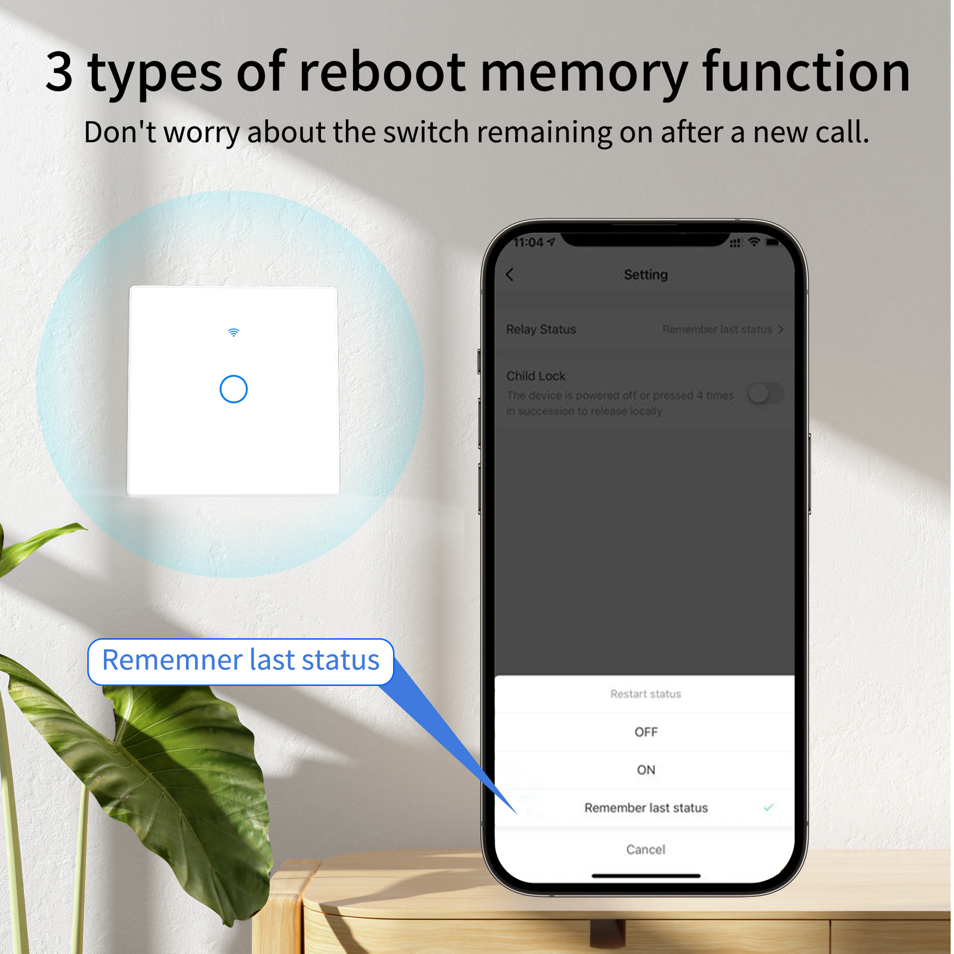WiFi RF 433mhz Touch Wall Ligh - Smart Home System recension och pris