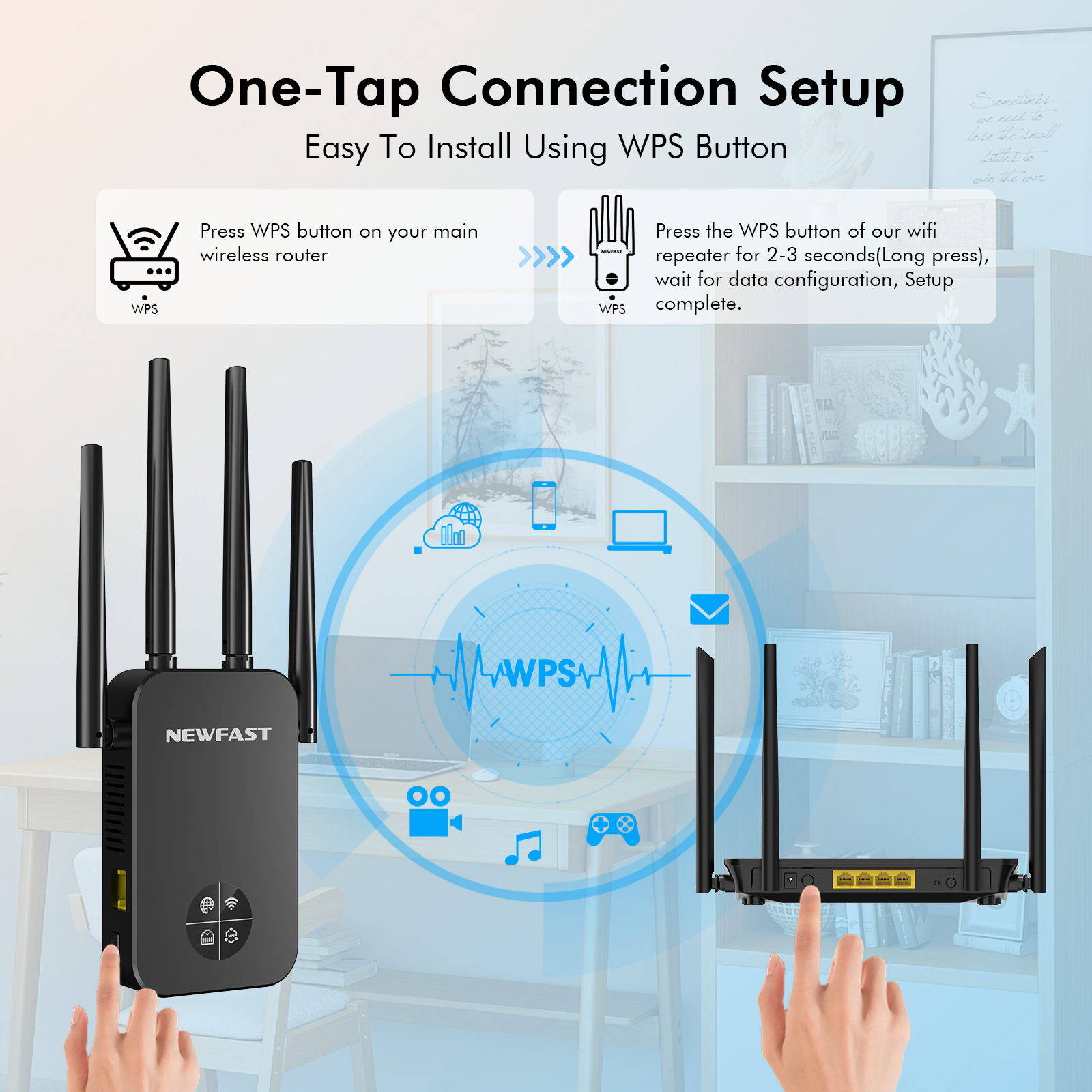 NEWFAST 1200Mbps WiFi Repeater - Smart Home X10 recension och pris