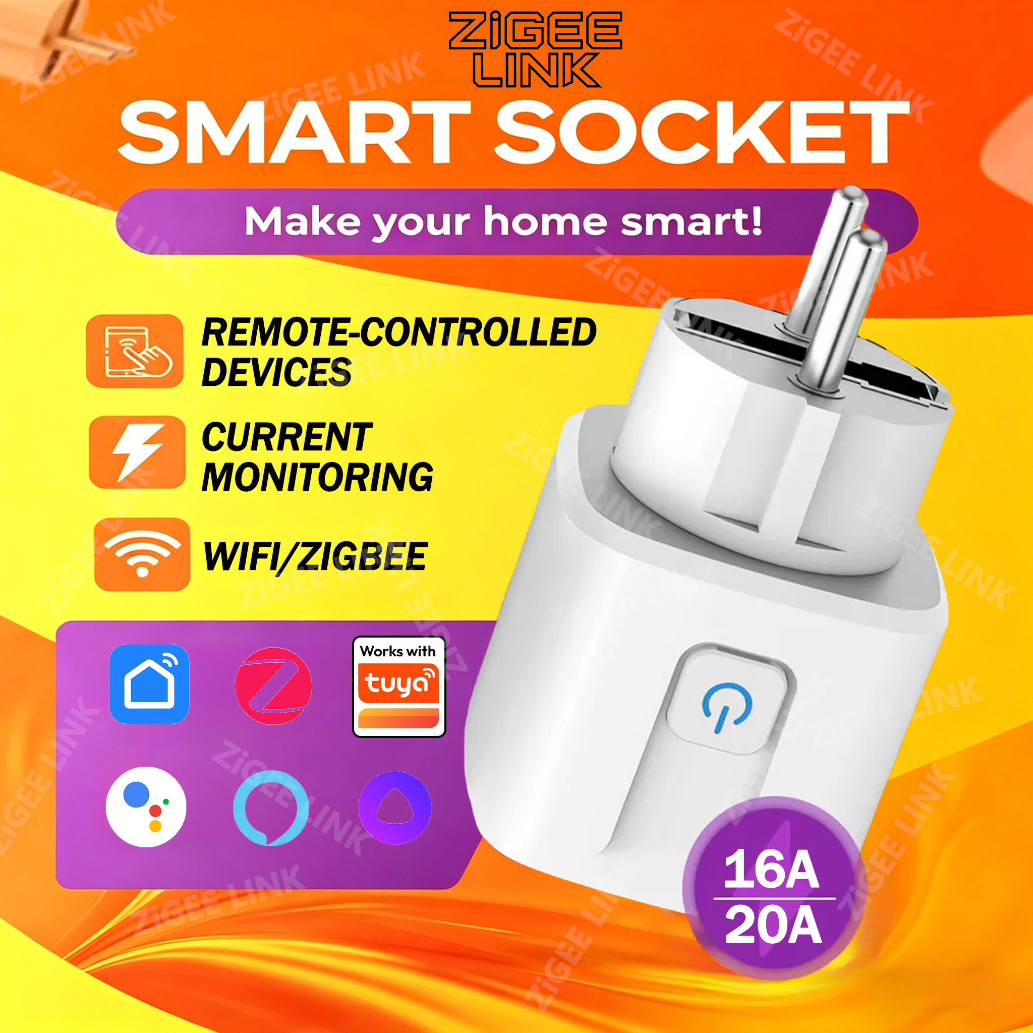Smart Socket EU Plug WIFI or Z - Smart Home Or Smart Home recension och pris