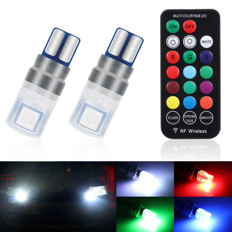 2Pcs/Set RGB LED T10 W5W Bulbs - Voice Control Light Bulb recension och pris
