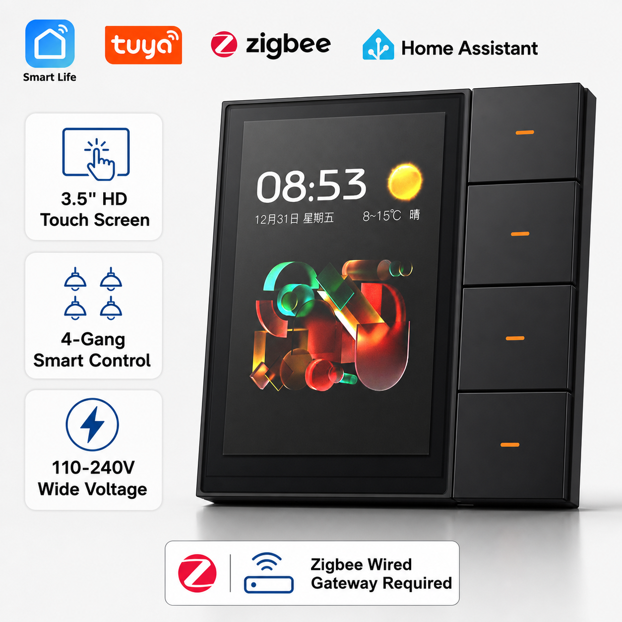F3-pro Tuya Smart Panel ZigBee - Smart Home Villa recension och pris