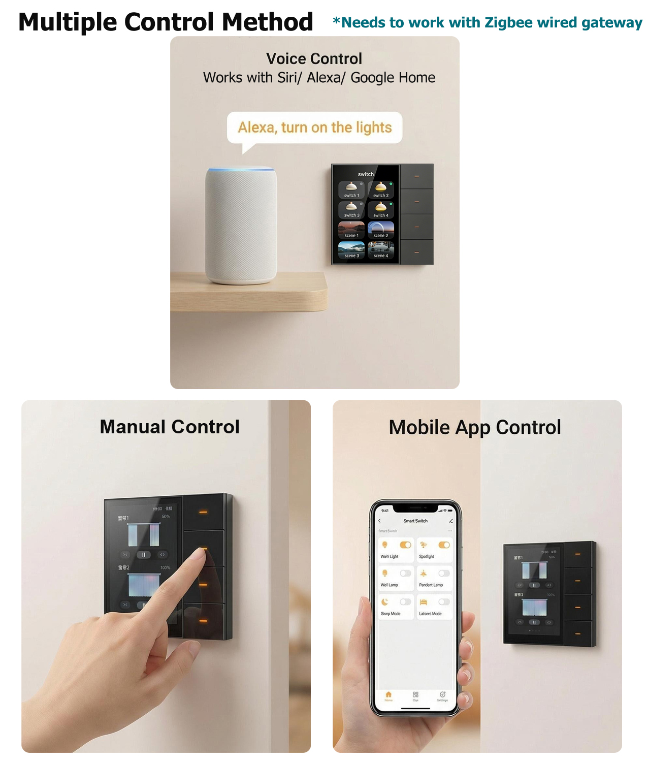 Tuya Zigbee Smart Switch 4 Gan - Smart Home System recension och pris