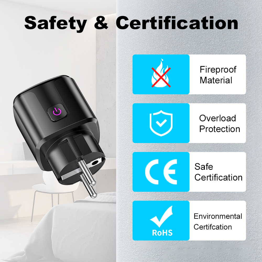 Smart 20A EU Plug WiFi+Bluetoo - Smart Home Energy Monitor recension och pris