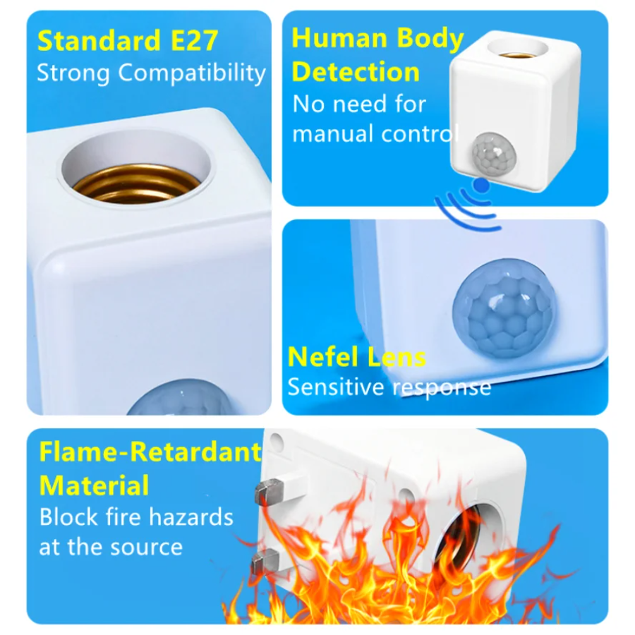 EU/US Plug E27 PIR Motion Sens - Voice Control Light Bulb recension och pris
