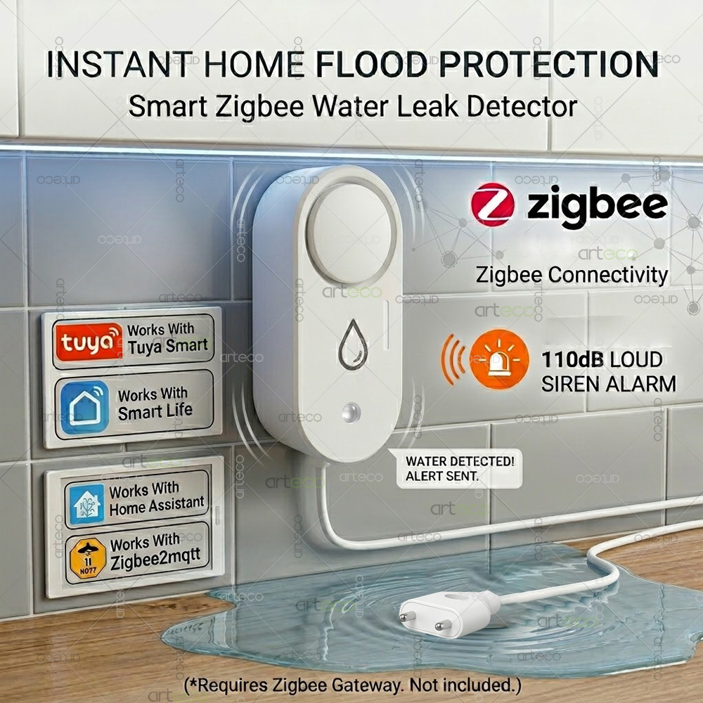 Zigbee Water Leak Detector Sma - Smart Home Green recension och pris