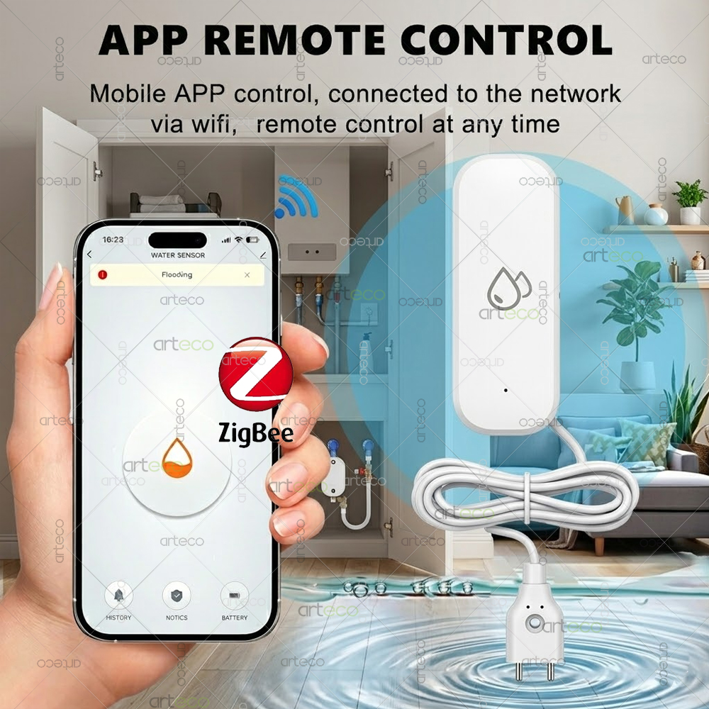Zigbee Water Leak Detector Sma - Smart Home Green recension och pris