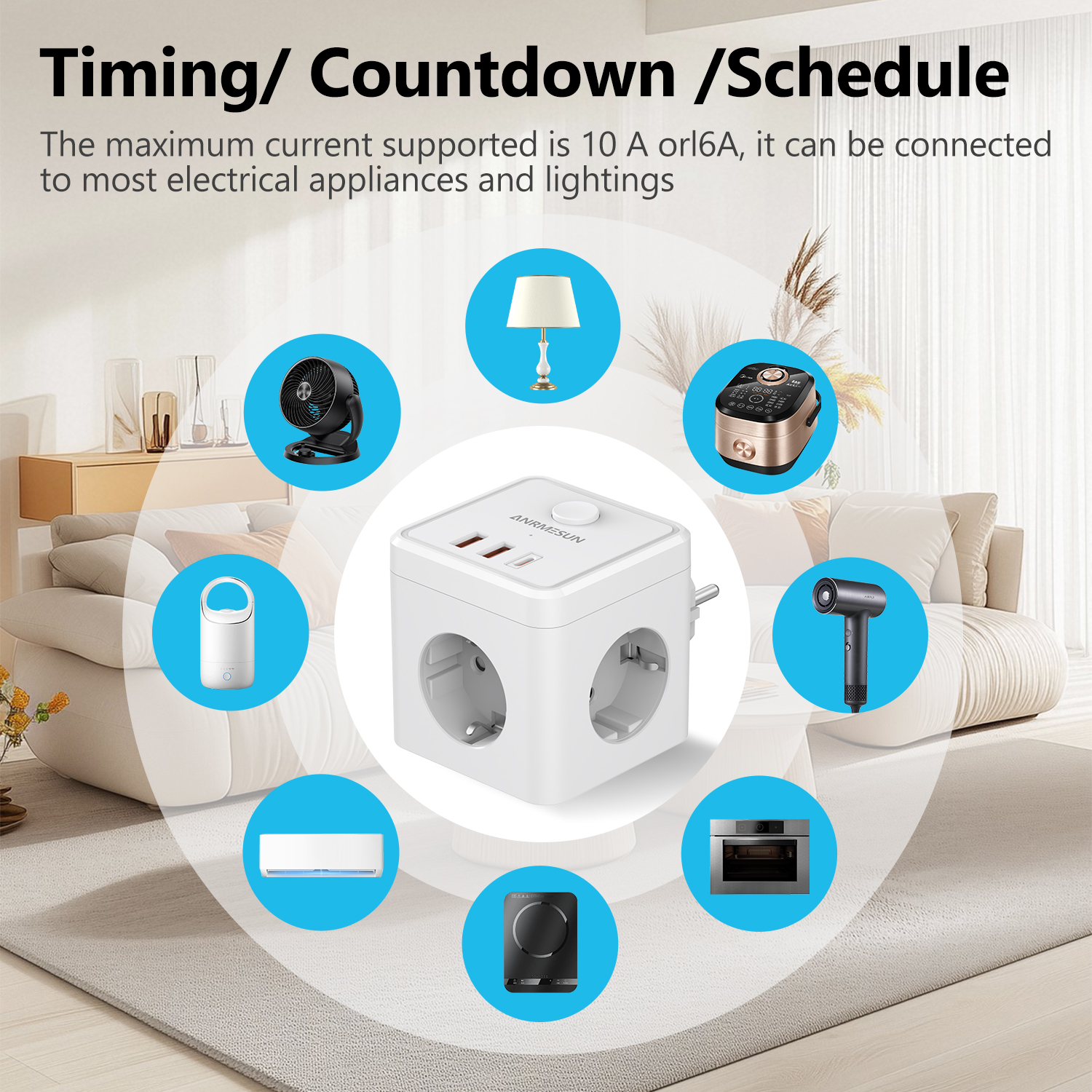 3 EU Plug 2 USB-A 1 Type-C Por - Smart Home Or Smart Home recension och pris