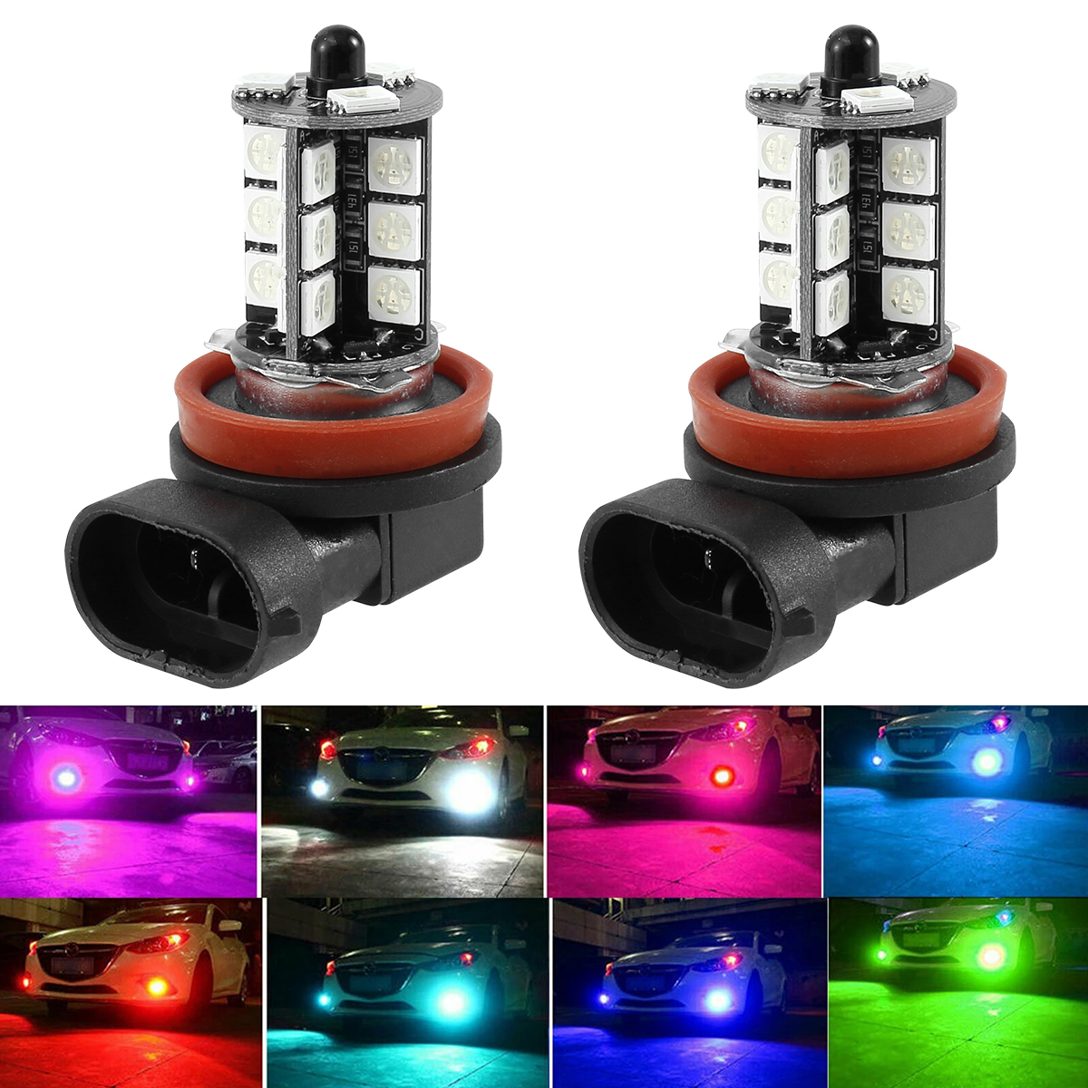2PCS 27 LED Car Fog Lights H8/ - Voice Control Light Bulb recension och pris