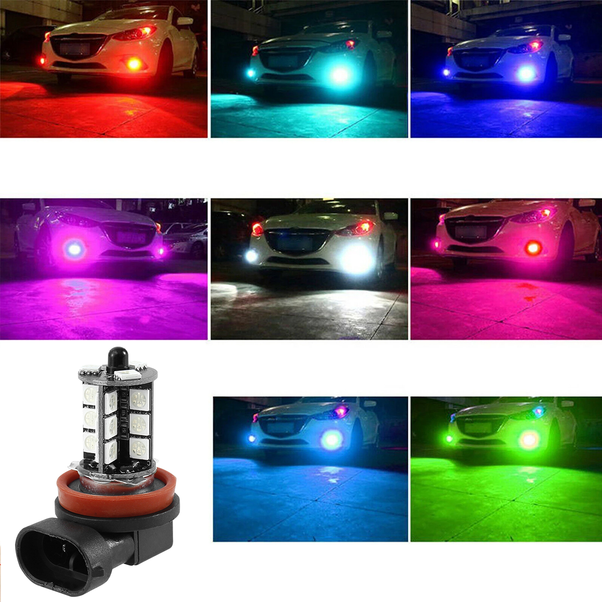 2PCS 27 LED Car Fog Lights H8/ - Voice Control Light Bulb recension och pris