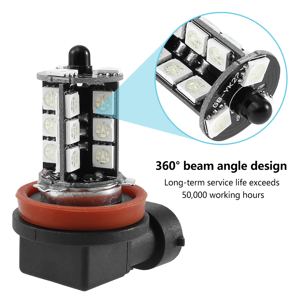 2PCS 27 LED Car Fog Lights H8/ - Voice Control Light Bulb recension och pris