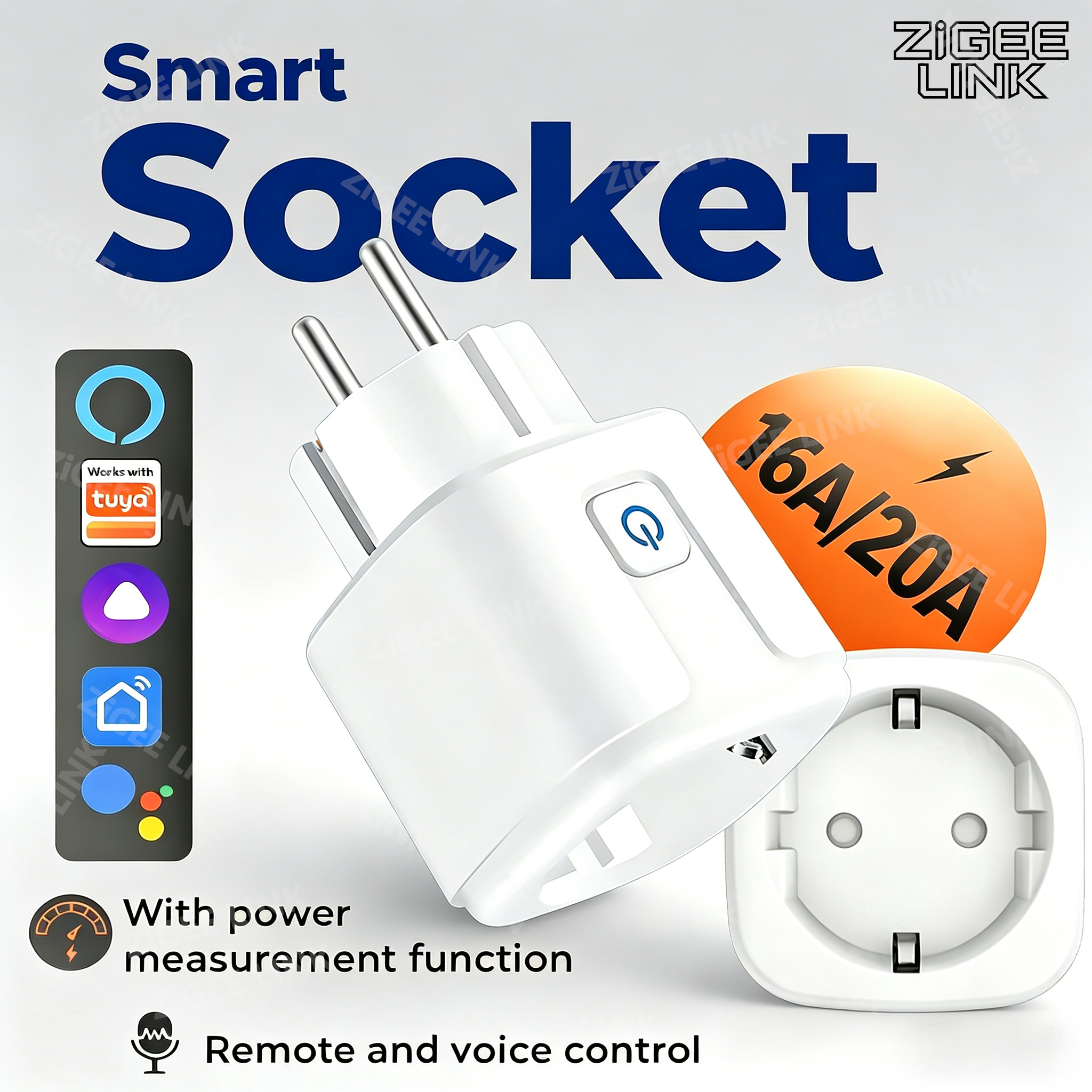 EU Socket Wifi or Zigbee3.0 Pl - Smart Home Or Smart Home recension och pris
