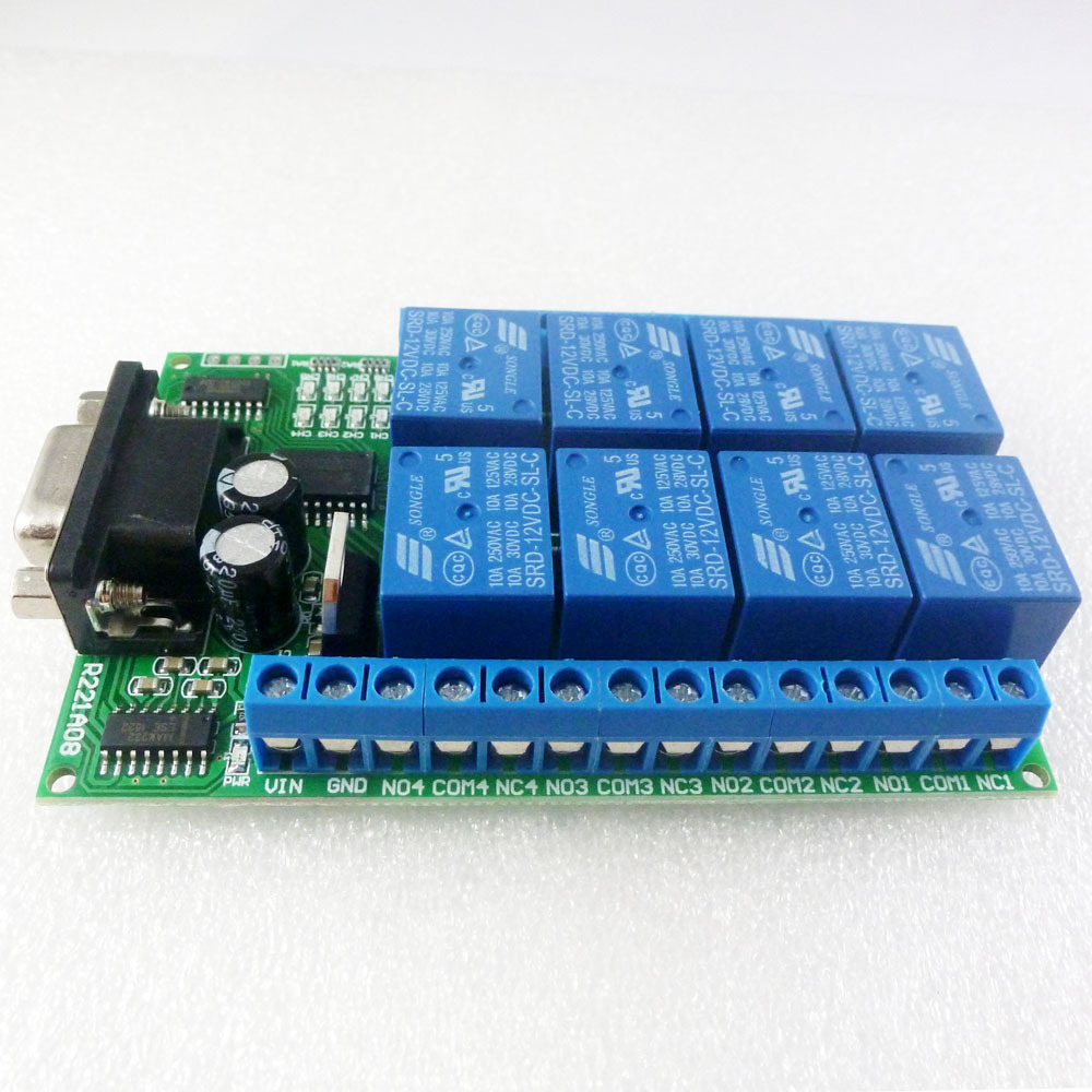 8 Channel DC 12V RS232 Relay B - Smart Home With Plc recension och pris