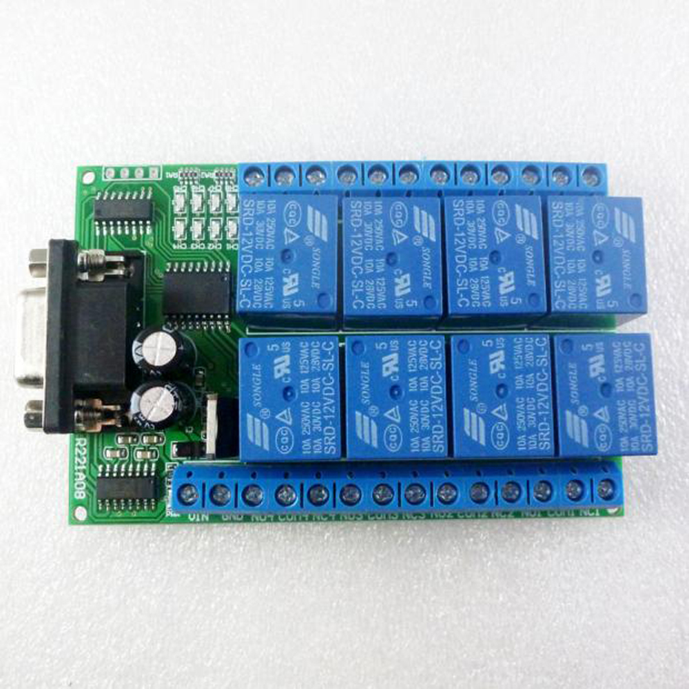 8 Channel DC 12V RS232 Relay B - Smart Home With Plc recension och pris