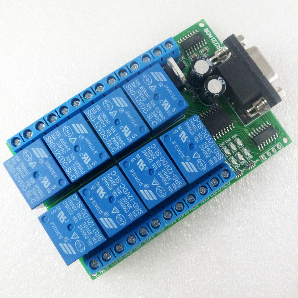 8 Channel DC 12V RS232 Relay B - Smart Home With Plc recension och pris