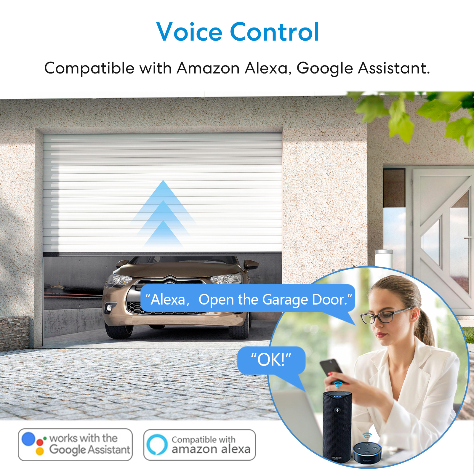RiooCubee DC 5V Garage Door Op - Smart Garage Door Opener recension och pris