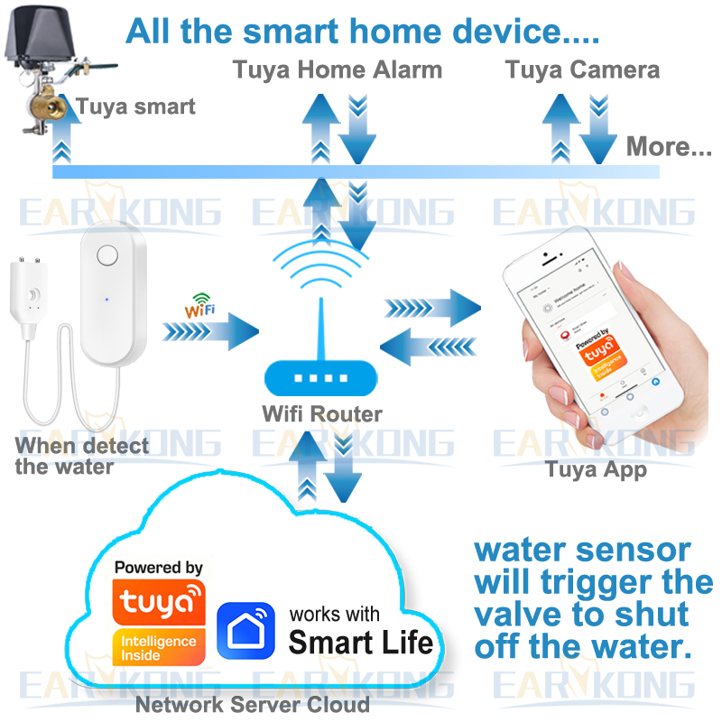 Tuya WiFi Smart Water Leak Sen - Smart Home Green recension och pris
