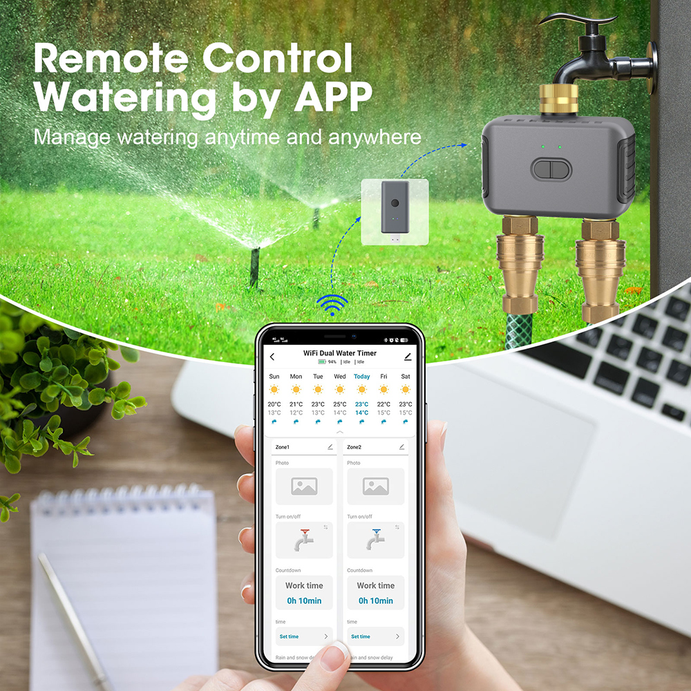 Tuya 2 Zone Watering Timer Gar - Smart Home System recension och pris
