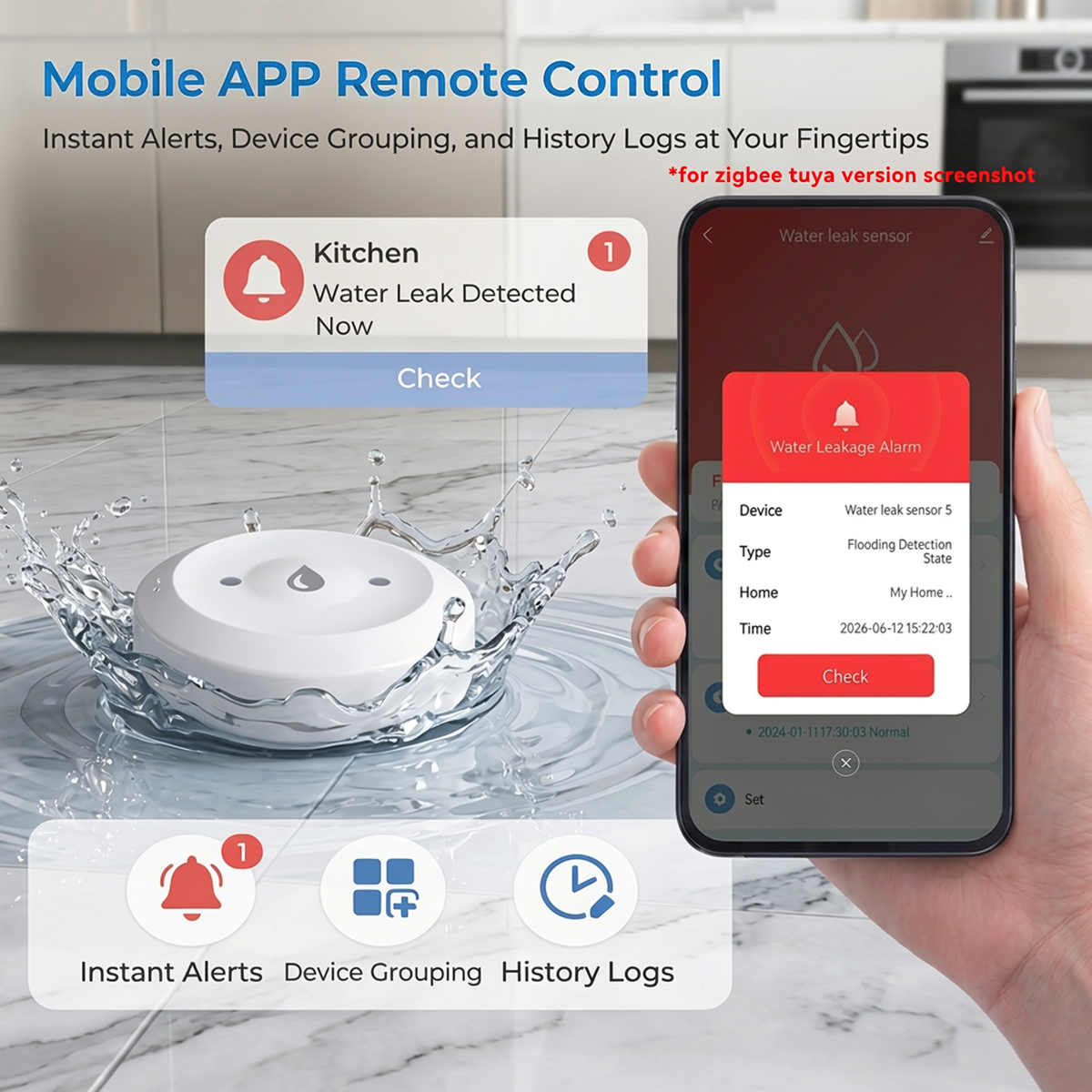 Tuya ZigBee Smart Water Leakag - Smart Home Green recension och pris