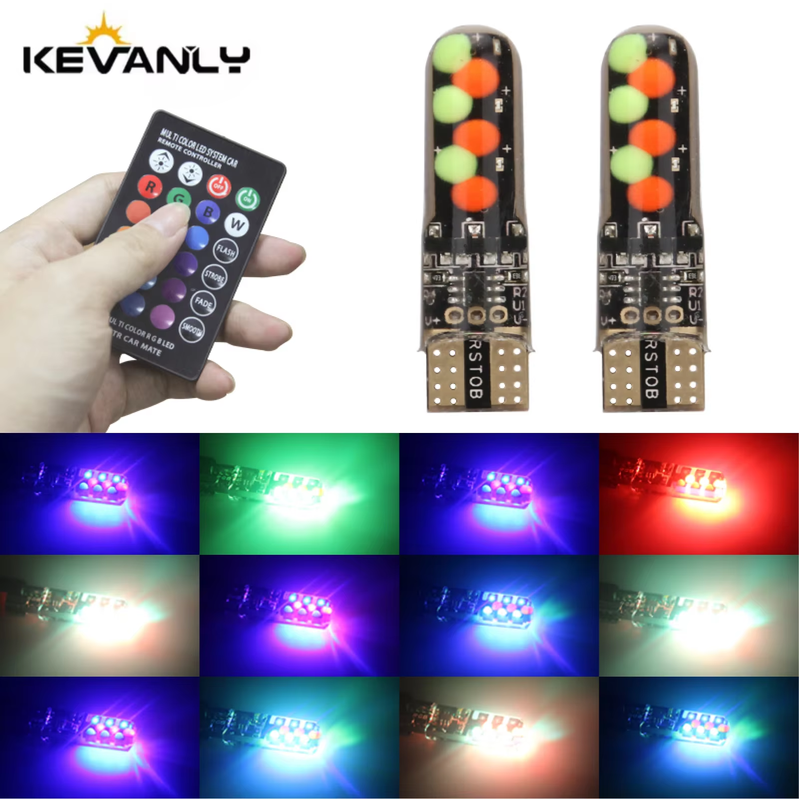 1set T10 W5w RGB LED Bulb Remo - Voice Control Light Bulb recension och pris
